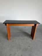 Vintage Danish Teak and Marble Console Table