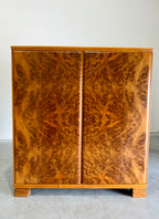European Art Deco Burlwood Gentleman’s Chest Cabinet