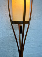 Mid Century Modern Modeline Sculptural Wood and Brass Floor Lamp by Arthur Jacobs