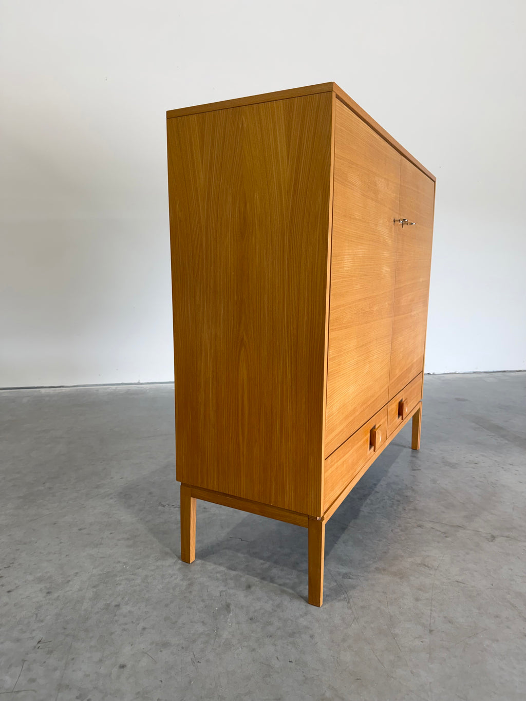 Mid Century Scandinavian Ash Wood Storage Cabinet