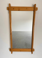 Vintage Scandinavian Pine Wall Mirror