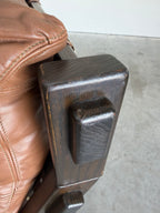 Vintage Dutch Brutalist Leather Lounge Chair