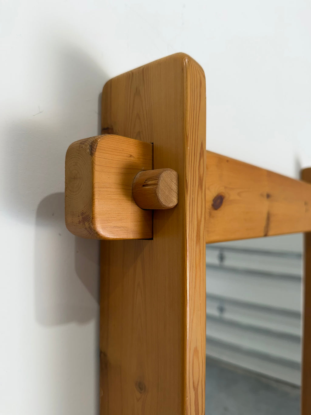 Vintage Scandinavian Pine Wall Mirror