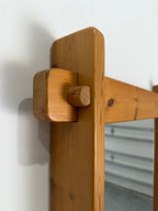Vintage Scandinavian Pine Wall Mirror