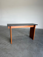 Vintage Danish Teak and Marble Console Table