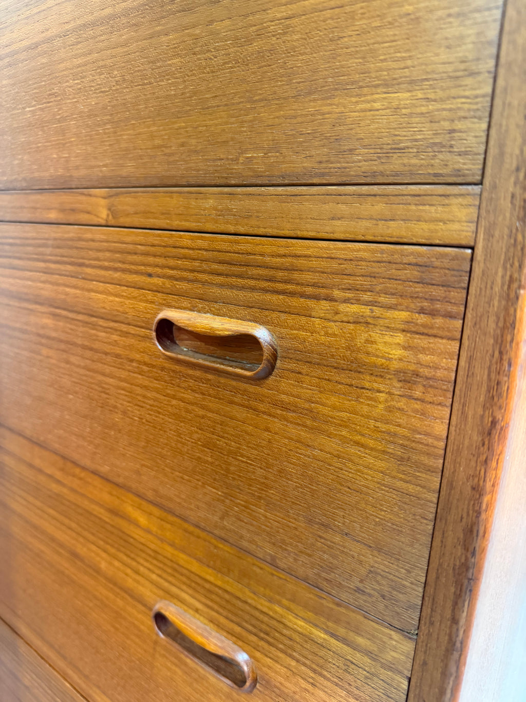 Mid Century Danish Modern Teak Tallboy Dresser
