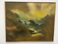 Large Mid Century Original Moody Abstract Landscape Painting, Oil on Canvas