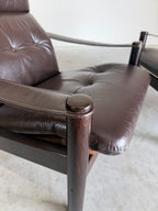 Vintage 1970’s Danish Leather and Suede Lounge Chair Pair