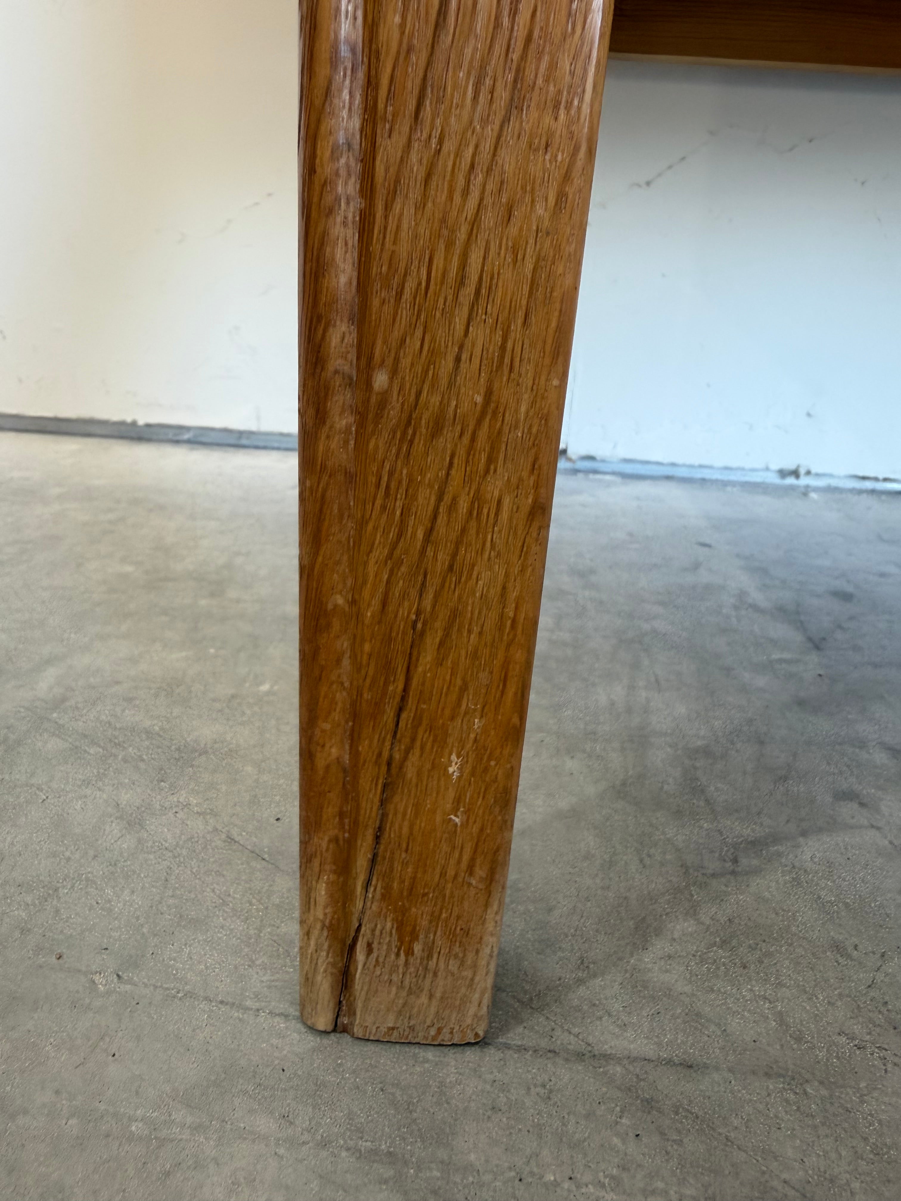 Mid Century Danish Oak Henning Kjaernulf Style Carved Front Tall Sideboard