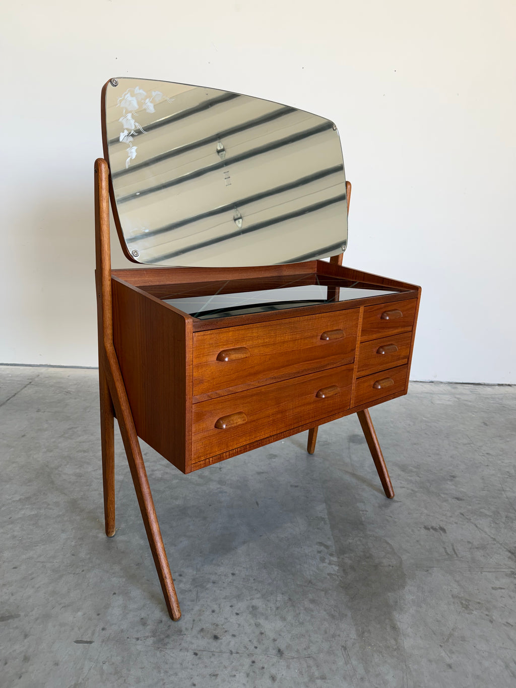 Mid Century Danish Teak Vanity Dressing Table