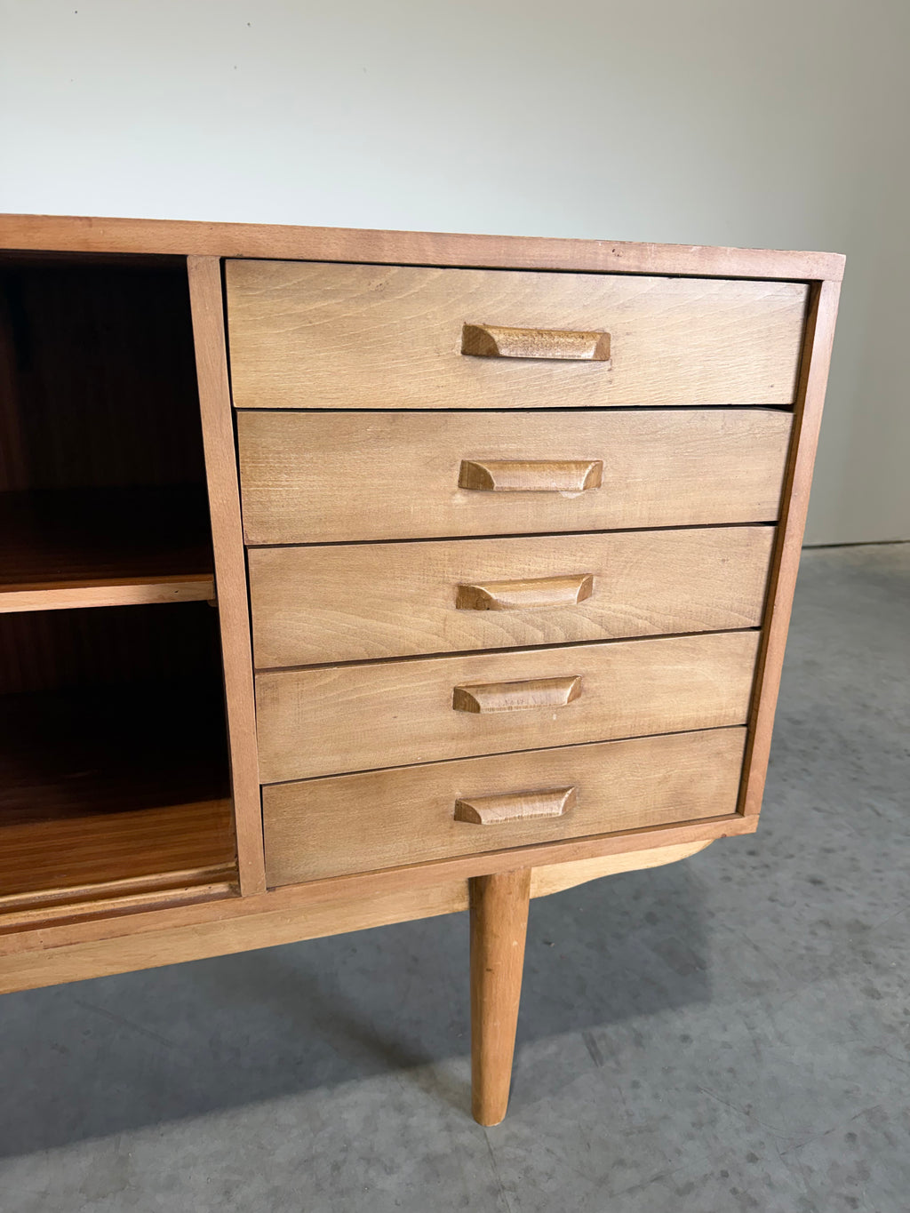 Mid Century Modern Scandinavian Oak Credenza