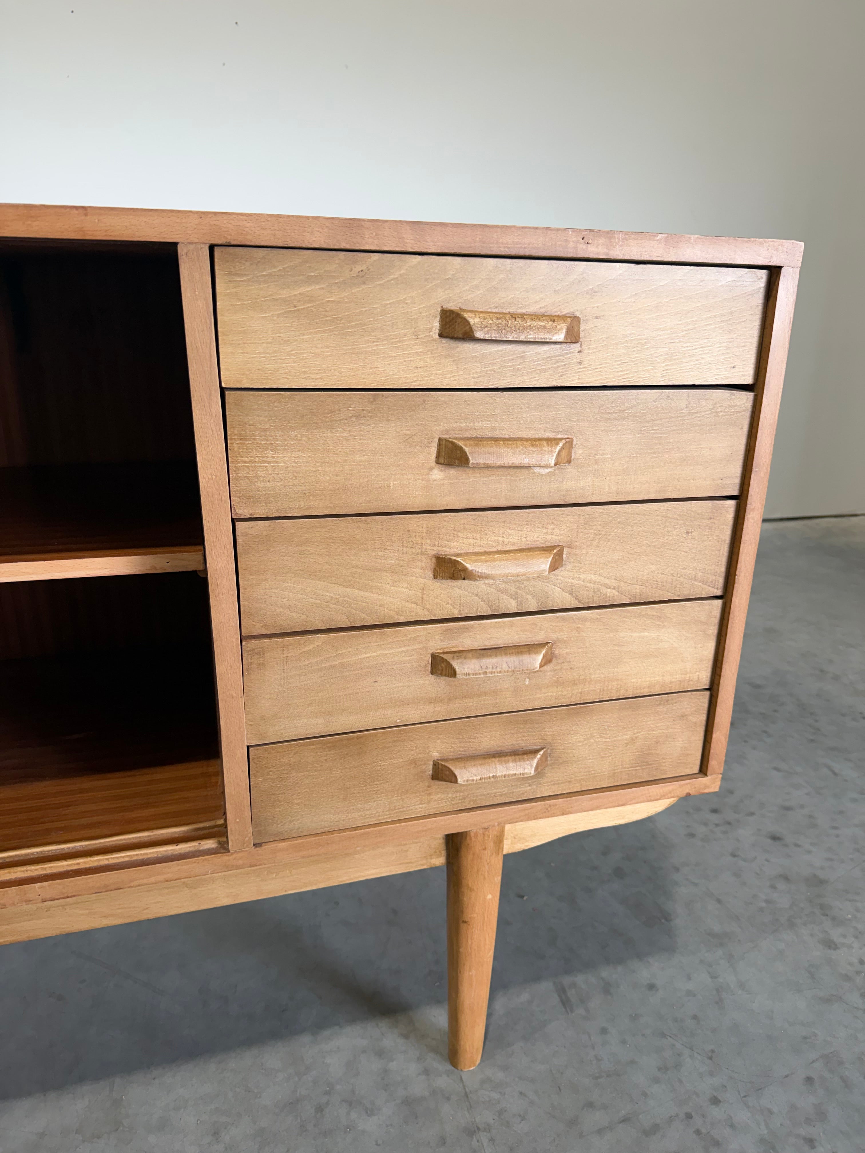 Mid Century Modern Scandinavian Oak Credenza