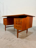 Danish Mid Century Modern Teak Floating Top Desk