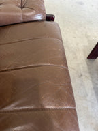 Pair of Vintage Brown Leather Reclining Lounge Chairs, Skipper Mobler