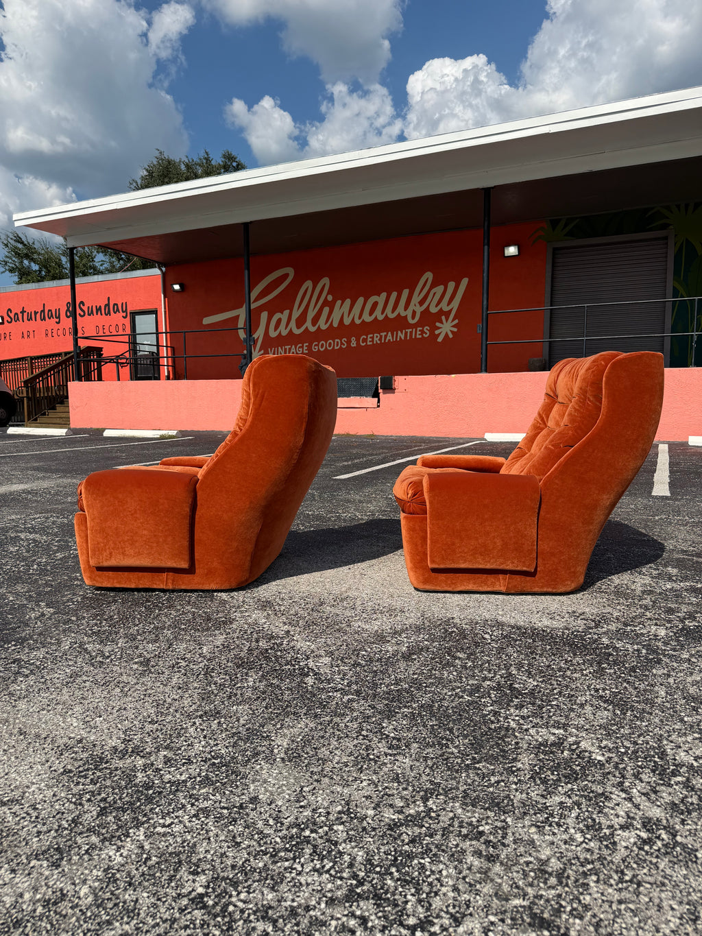 Mid Century Space Age Pair of Orchidee Chairs by Michel Cadestin for Airborne France, Reupholstered