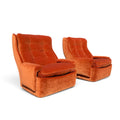 Mid Century Space Age Pair of Orchidee Chairs by Michel Cadestin for Airborne France, Reupholstered