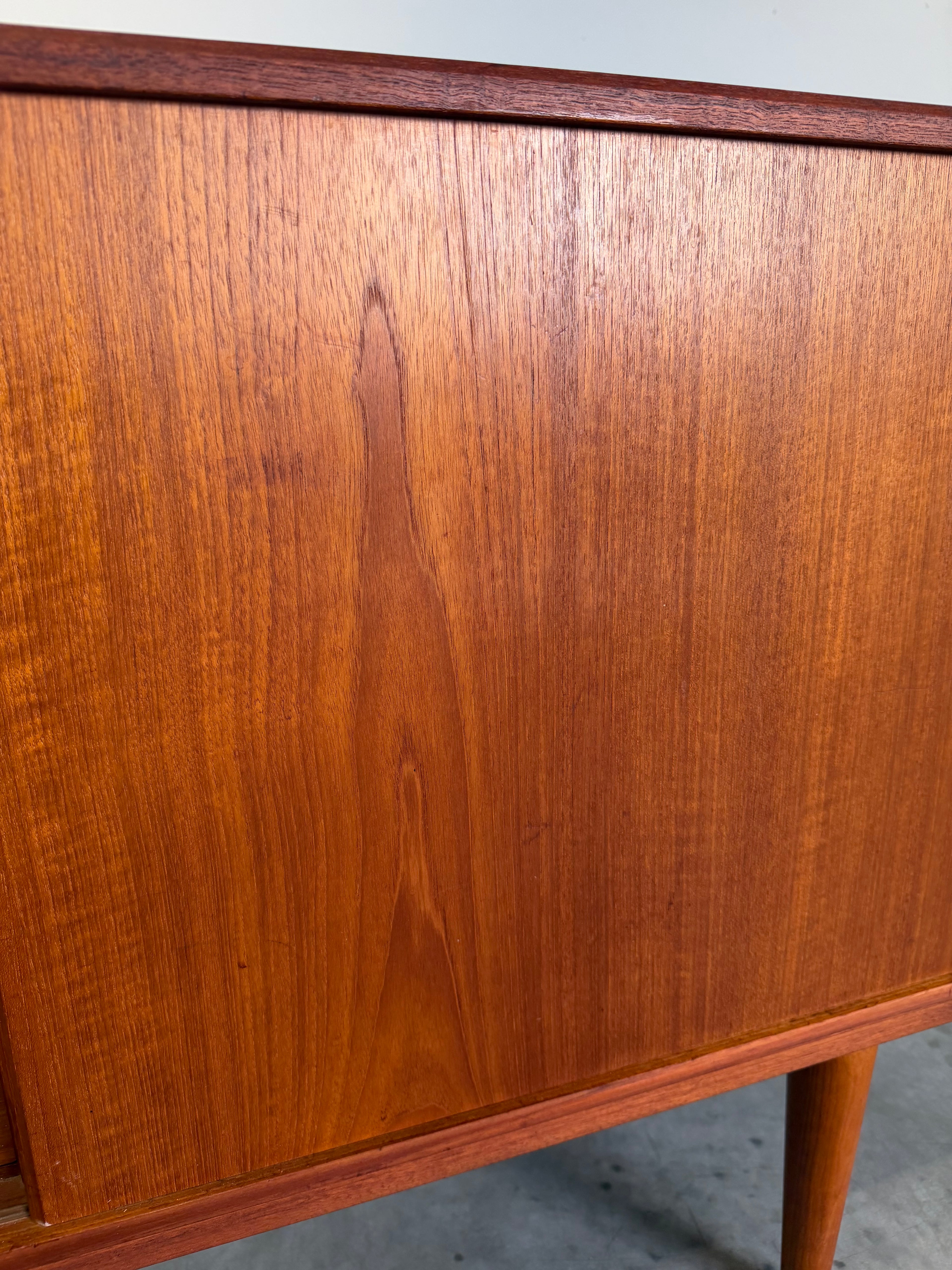 Long Danish Teak Mid Century Credenza by Clausen & Son