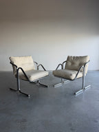Pair of Mid Century Jerry Johnson Arcadia Chrome Sling Chairs c.1970’s