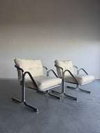 Pair of Mid Century Jerry Johnson Arcadia Chrome Sling Chairs c.1970’s