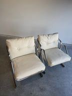 Pair of Mid Century Jerry Johnson Arcadia Chrome Sling Chairs c.1970’s