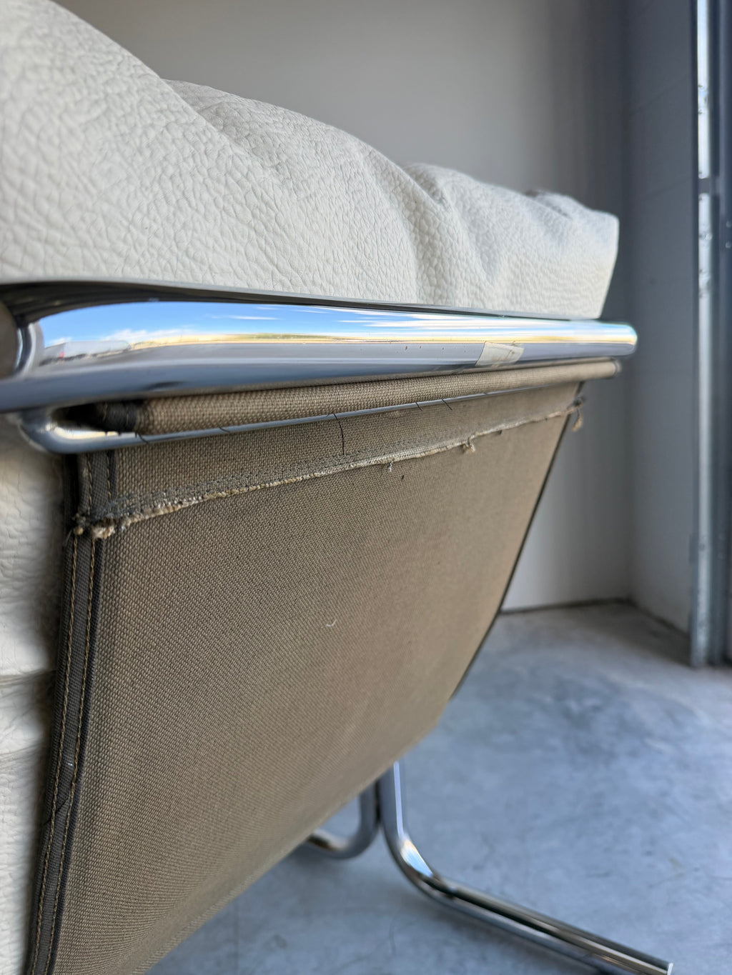 Pair of Mid Century Jerry Johnson Arcadia Chrome Sling Chairs c.1970’s