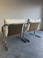 Pair of Mid Century Jerry Johnson Arcadia Chrome Sling Chairs c.1970’s