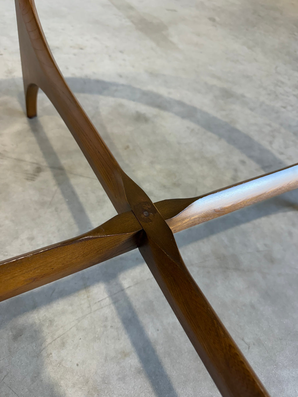 ON HOLD-Lane Silhouette Round Glass Top Coffee Table