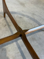 ON HOLD-Lane Silhouette Round Glass Top Coffee Table