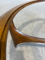ON HOLD-Lane Silhouette Round Glass Top Coffee Table
