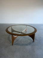 ON HOLD-Lane Silhouette Round Glass Top Coffee Table