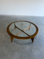 ON HOLD-Lane Silhouette Round Glass Top Coffee Table