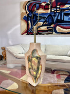 Mid Century Modern Studio Pottery Marianna Von Allesch Ceramic Table Lamp With Etching