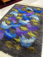 Vintage Marks Rya Sweden Bird Area Rug Ingrid Jagarz MCM