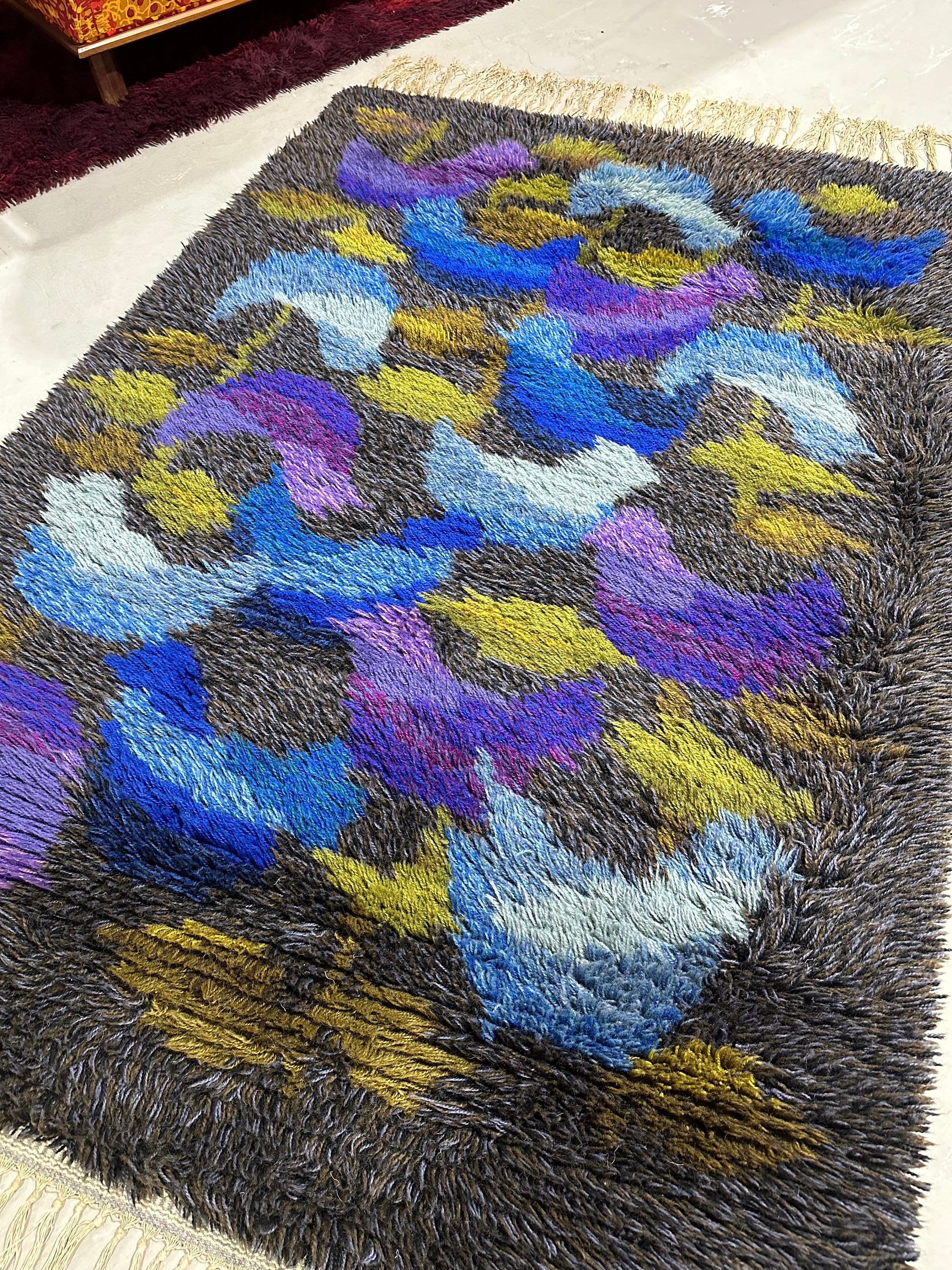 Vintage Marks Rya Sweden Bird Area Rug Ingrid Jagarz MCM
