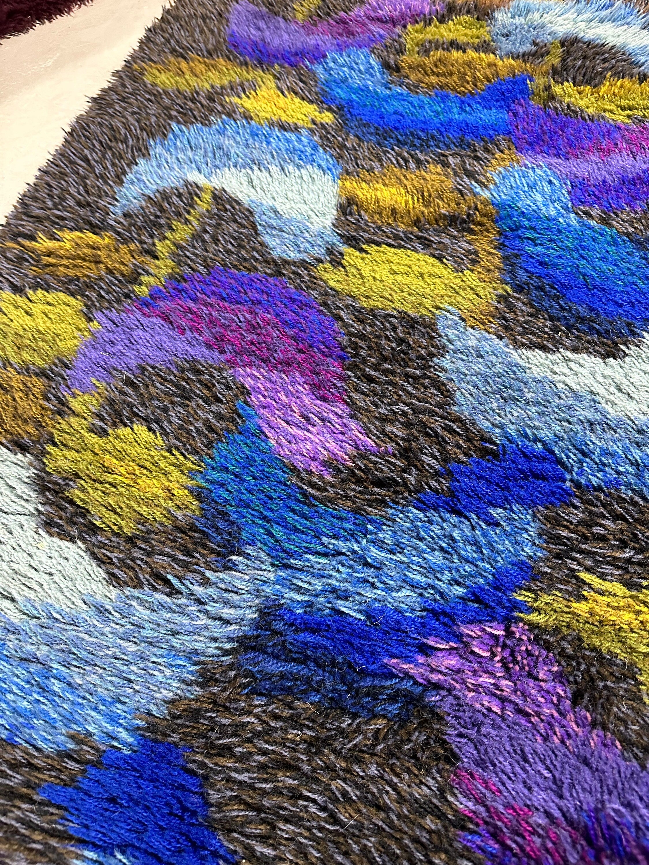 Vintage Marks Rya Sweden Bird Area Rug Ingrid Jagarz MCM