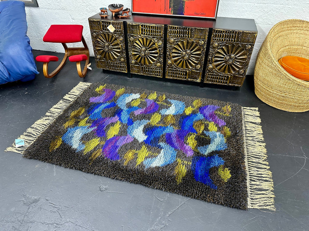Vintage Marks Rya Sweden Bird Area Rug Ingrid Jagarz MCM
