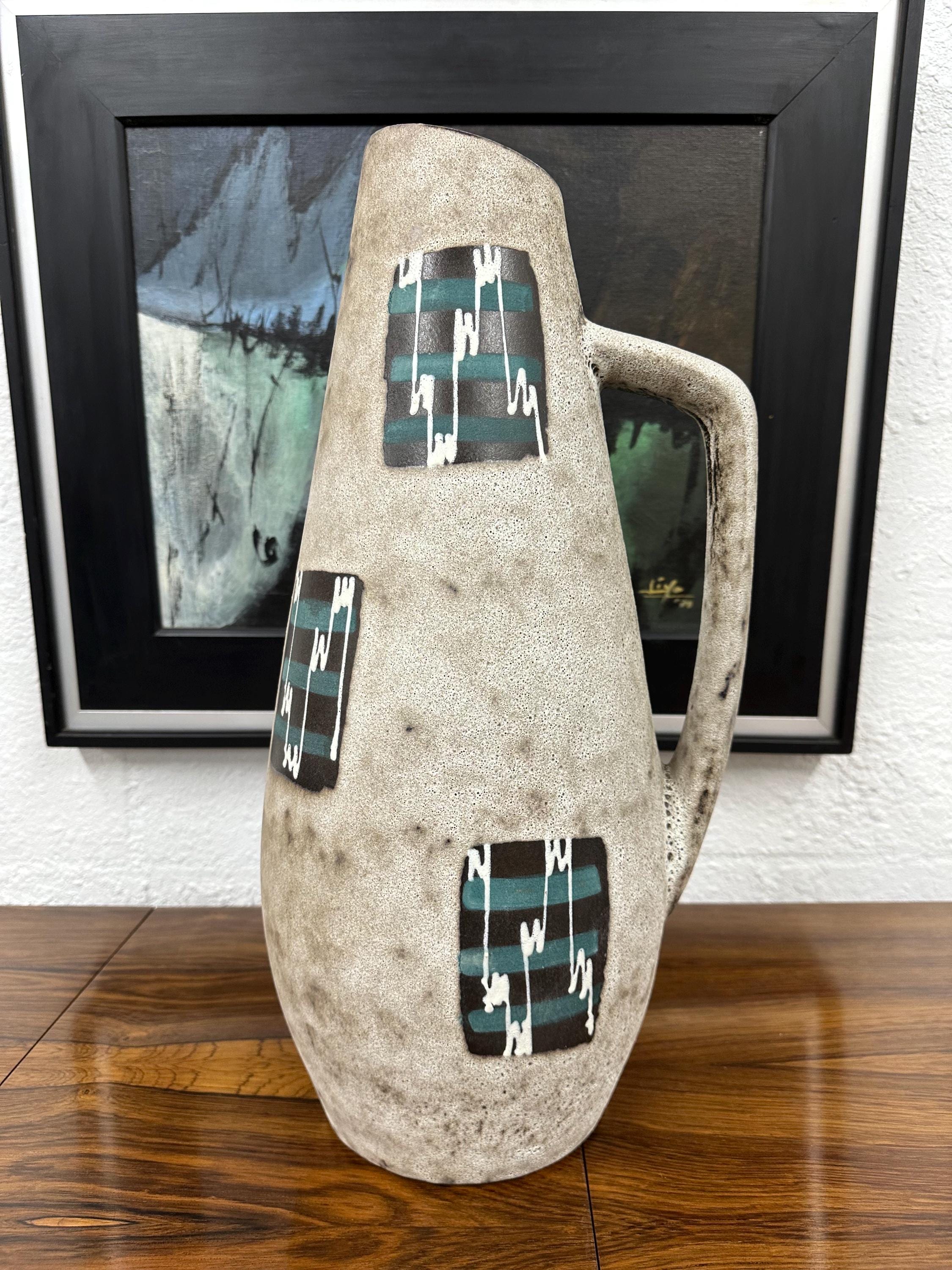 Scheurich West German Mid Century Pottery Jug Floor Vase 270-50