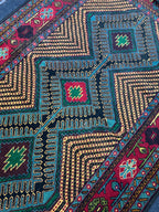 Vintage Hand Knotted Wool Geometric Design Afghan Tribal Geometric Rug 3’7” x 6’