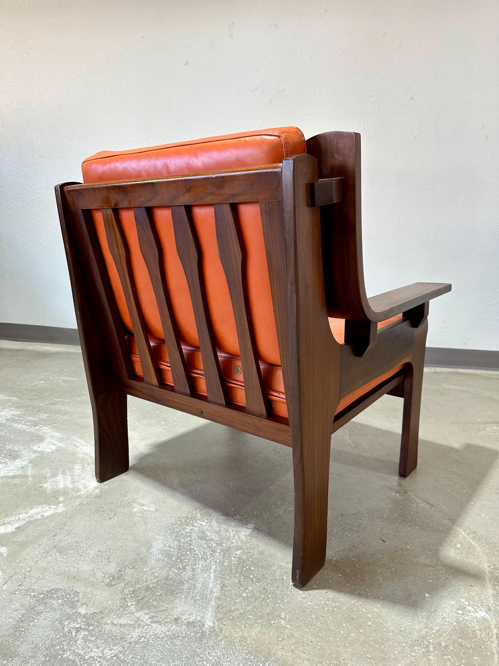 Italian Mid Century Rosewood and Leather Lounge Chair