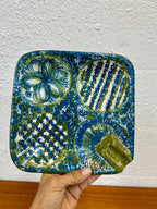Bitossi for Raymor Italian Mid Century Modern Ceramic Ashtray Catch All Dish Blue and Green