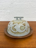 Vintage Mid Century Modern Studio Pottery 2pc Covered Cheese Dish