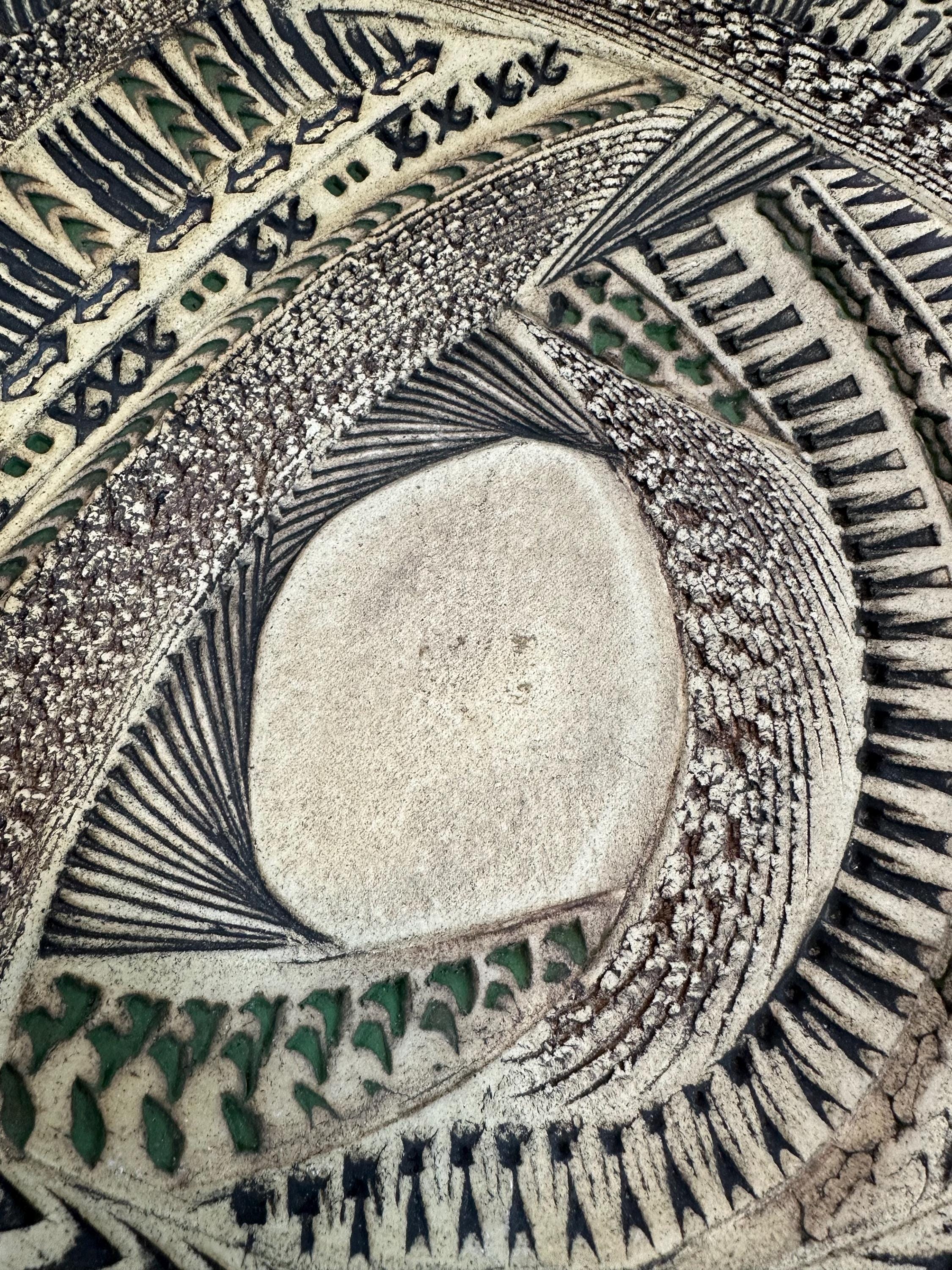 Mid Century Modern Studio Pottery Barbara Haring Shallow Console Bowl, Signed