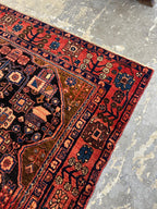 Vintage Nahavand Persian Wool Hand Knotted Rug Runner 9.2L x 4.5W