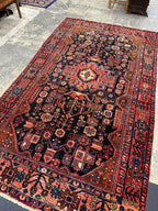 Vintage Nahavand Persian Wool Hand Knotted Rug Runner 9.2L x 4.5W