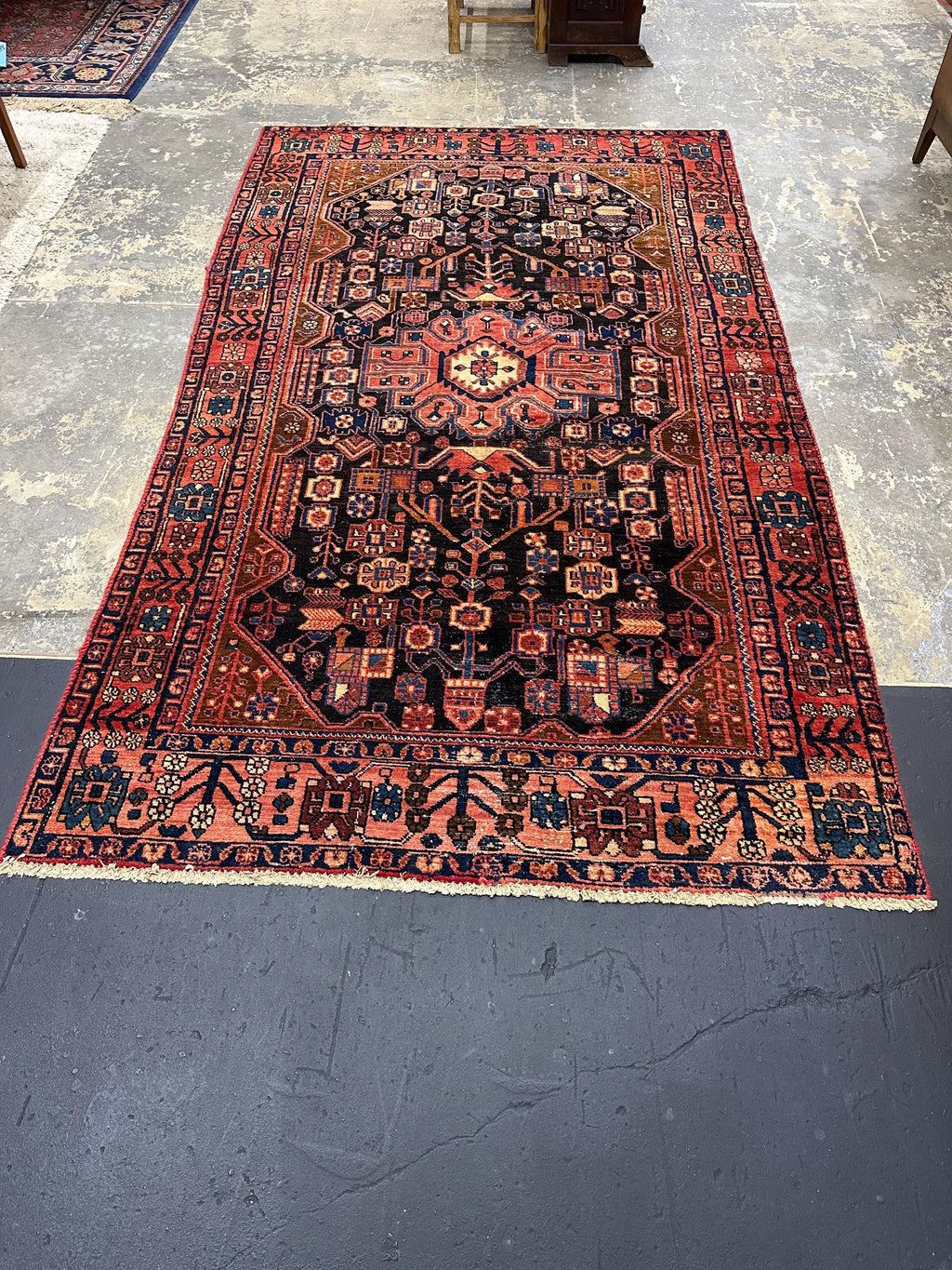 Vintage Nahavand Persian Wool Hand Knotted Rug Runner 9.2L x 4.5W