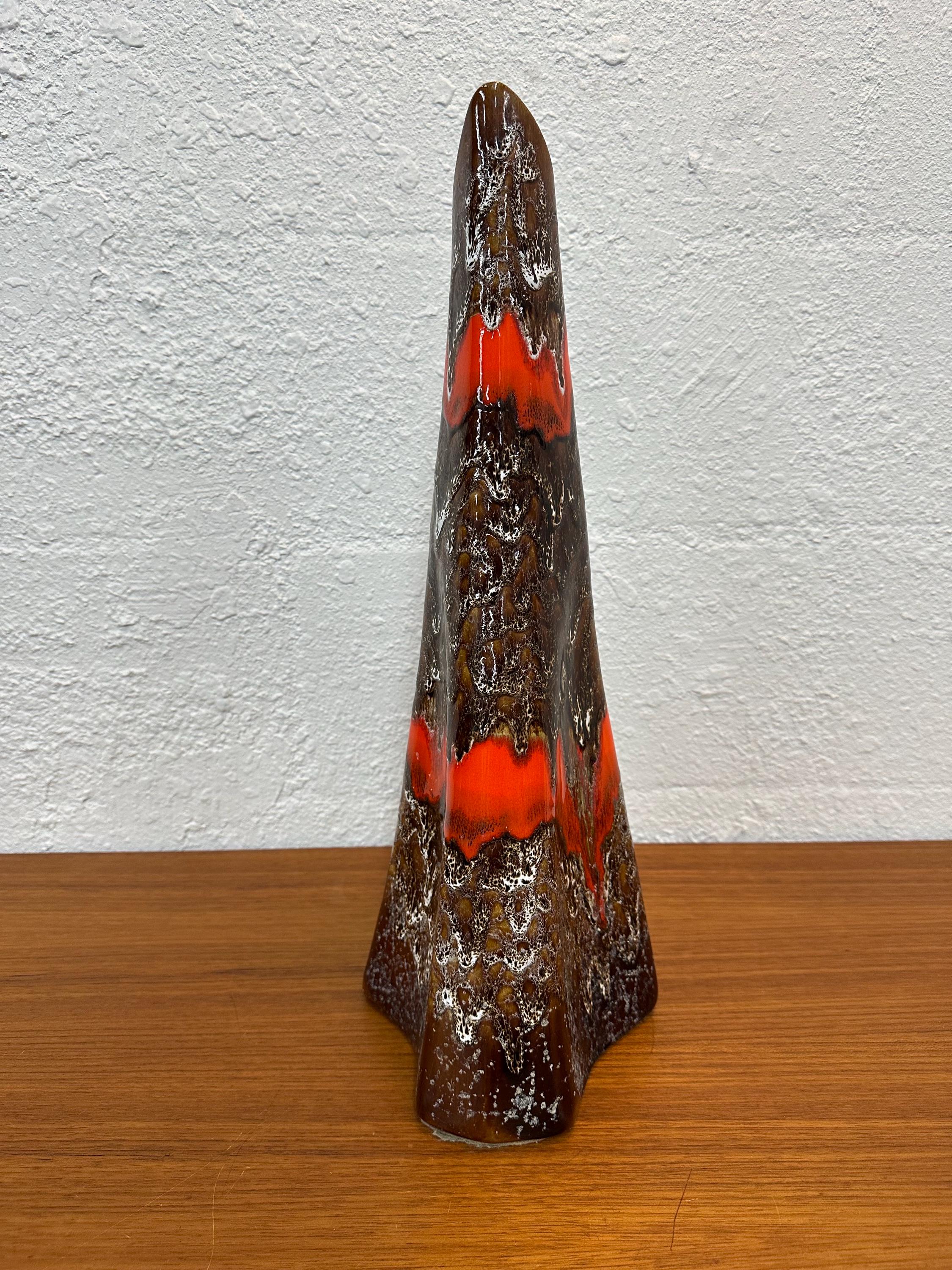 Mid Century Maurice Chalvignac Canada Ewer Vase Lava Drip Glaze