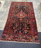Vintage Nahavand Persian Wool Hand Knotted Rug Runner 9.2L x 4.5W