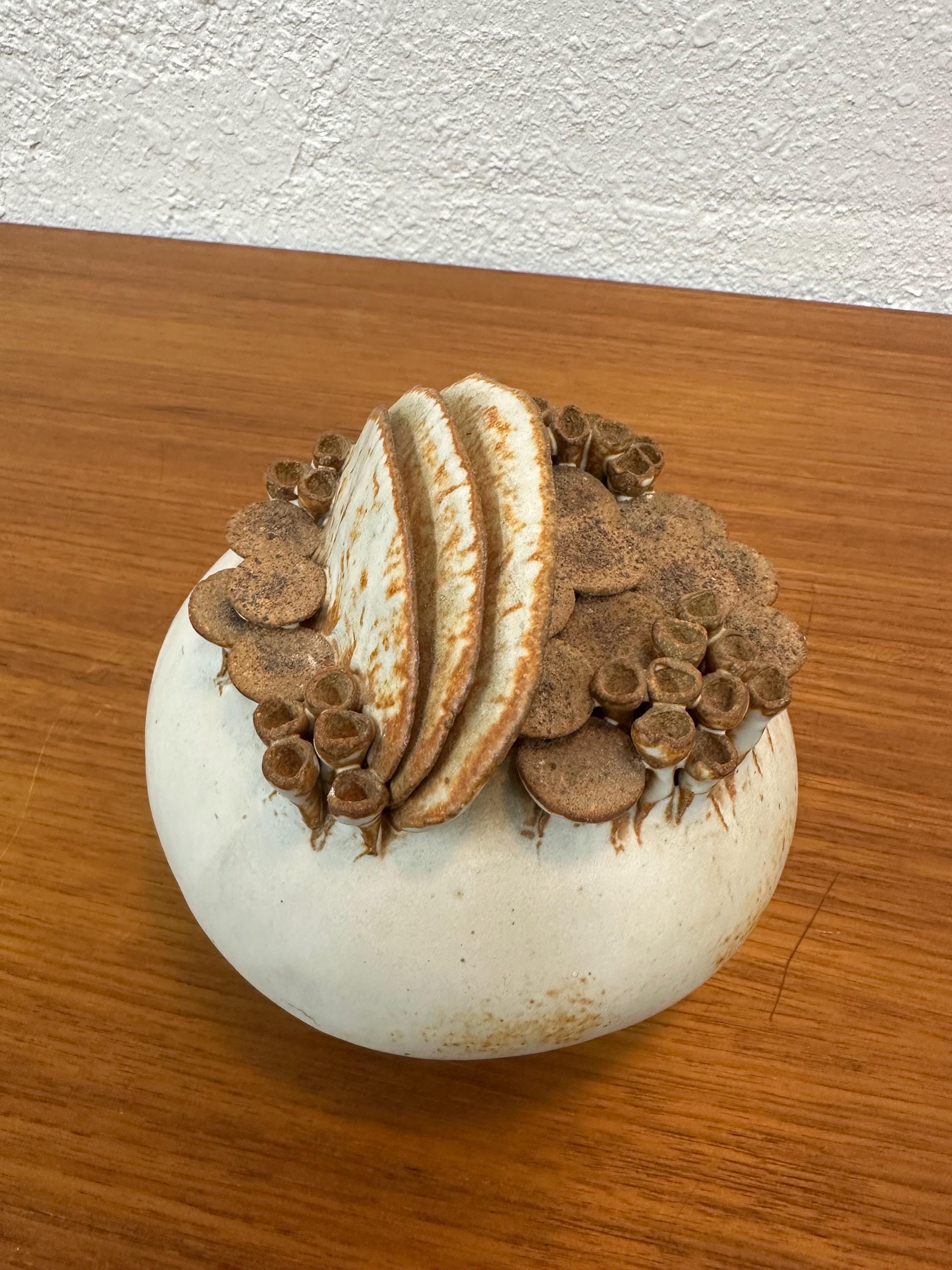 Mid Century Isabel Parks Sea Form Mushroom Studio Pottery Sculpture