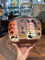 Otto Heino California Studio Pottery Bowl, Orange Brown and Cream