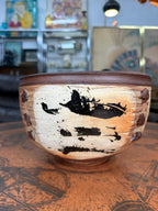 Otto Heino California Studio Pottery Bowl, Orange Brown and Cream